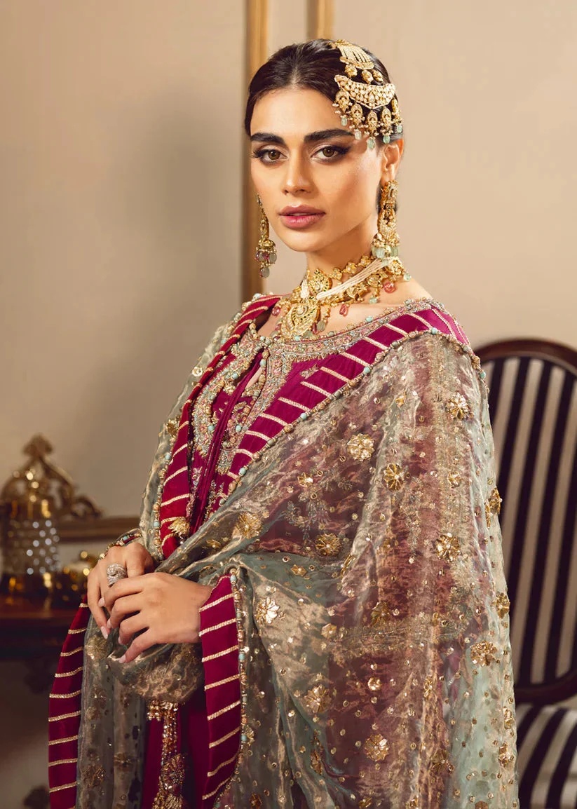 Melodic Tassels pakistani fashion outfit in aqua, green tones.